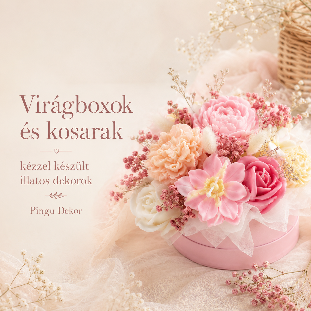 Virágboxok és kosarak